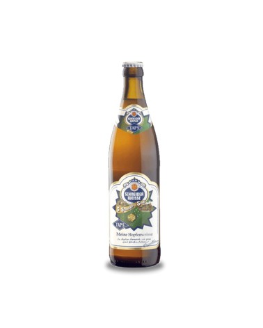 Schneider Weisse Tap 5 Hopfen-Weisse 50 cl . Cerveza de trigo alemana tradicional, de estilo Weizenbock, de alta fermentación y