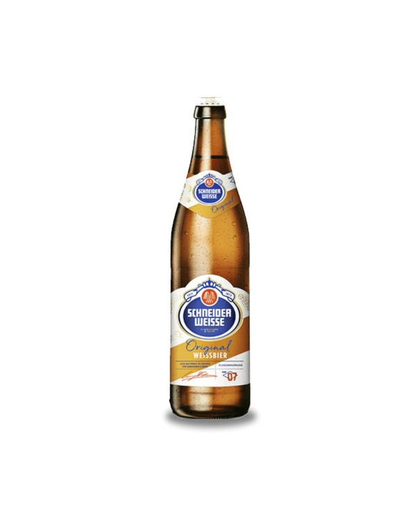 Schneider Weisse Original Tap 7 50 cl Botella. Cerveza alemana de trigo de estilo Dunkelweizen, con fermentación en botella, si