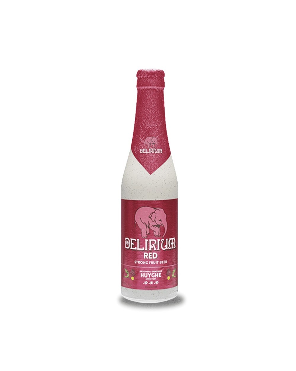 Delirium Red 33 cl. Cerveza belga afrutada de alta fermentación con un toque a frutos rojos donde destacan las cerezas. 8,5% Vo