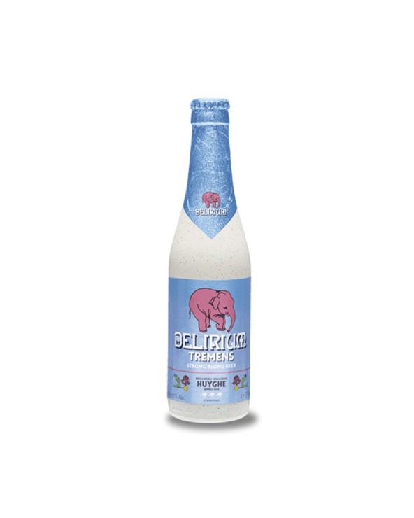 Delirium Tremens 33 cl. Cerveza rubia fuerte belga que debe su peculiar carácter a la mezcla de tres tipos diferentes de levadu