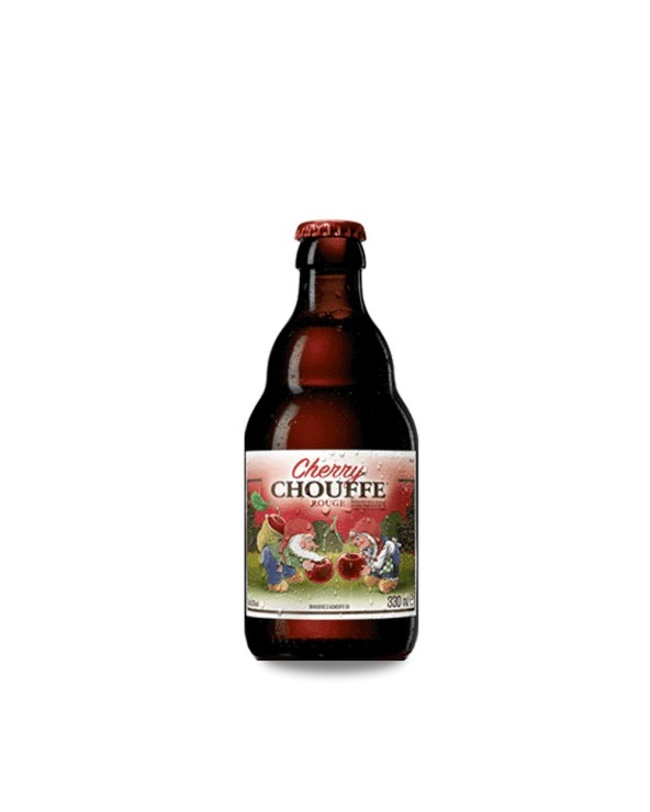 Cherry Chouffe 33 cl. Cerveza belga de frutas elaborada con una base de Mc Chouffe y enriquecida con cerezas de sabor a fresa y