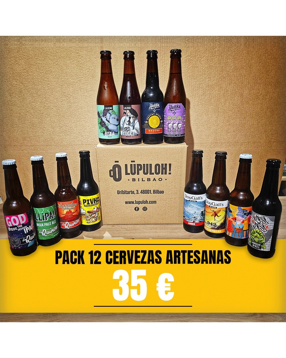 LA QUINCE GOD SAVE THE SESSION IPA 4,5% botella 33cl, LA QUINCE LLIPA! 6,4% botella 33cl, LA QUINCE WEIZENLAND 5,5% botella 33c