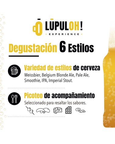 Jueves 17/04/2025 12:00 Degustación 6 cervezas + picoteo