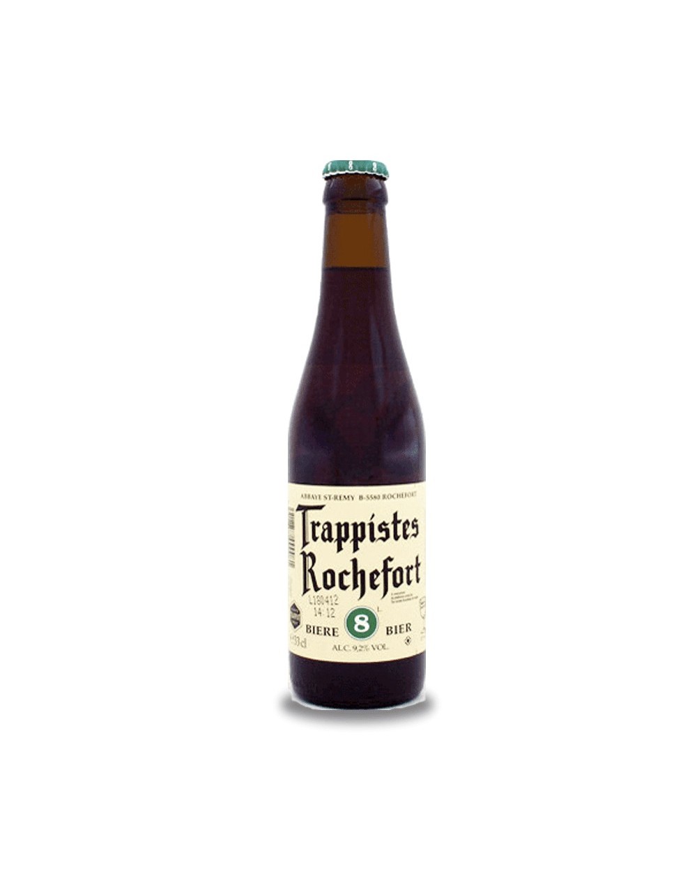 Trappistes Rochefort 8 33 cl. Auténtica cerveza trapense que comenzó a elaborarse de forma estacional en Navidad, con aromas du