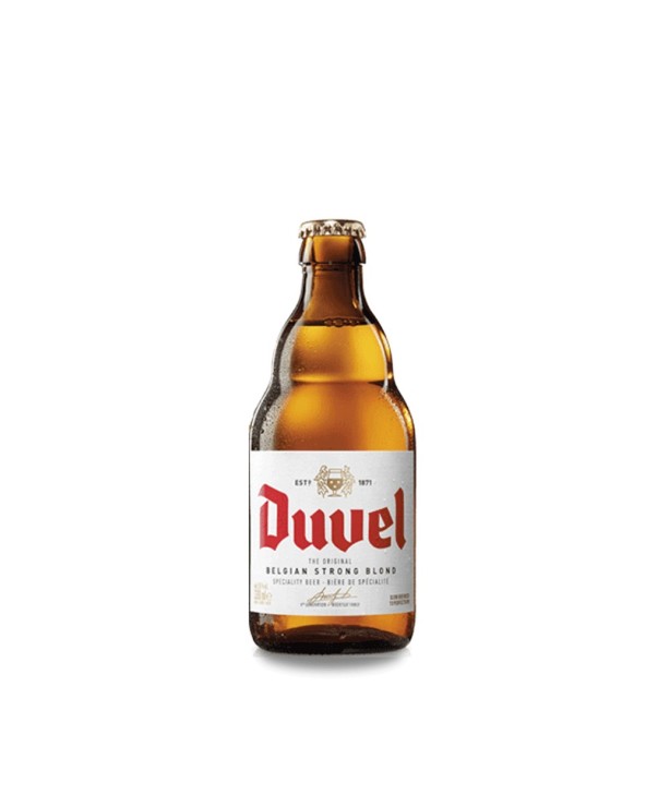 Duvel 33 cl. Cerveza rubia fuerte de extraordinaria calidad elaborada con ingredientes 100% naturales, al paladar es ligerament