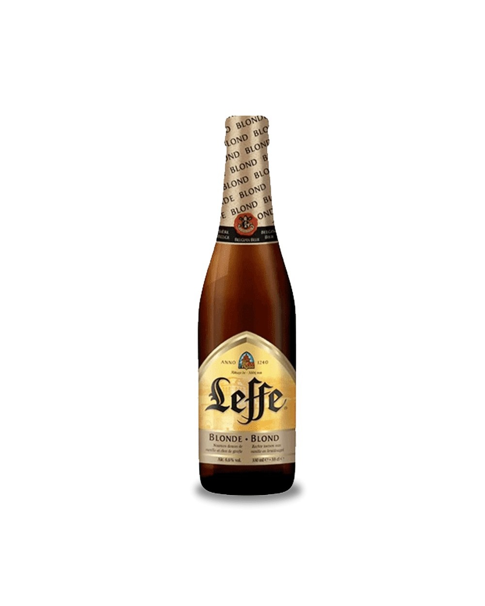 Leffe Blonde 33 cl. Cerveza rubia de abadía belga de estilo Pale Ale, afrutada y ligeramente especiada, de color dorado y sabor