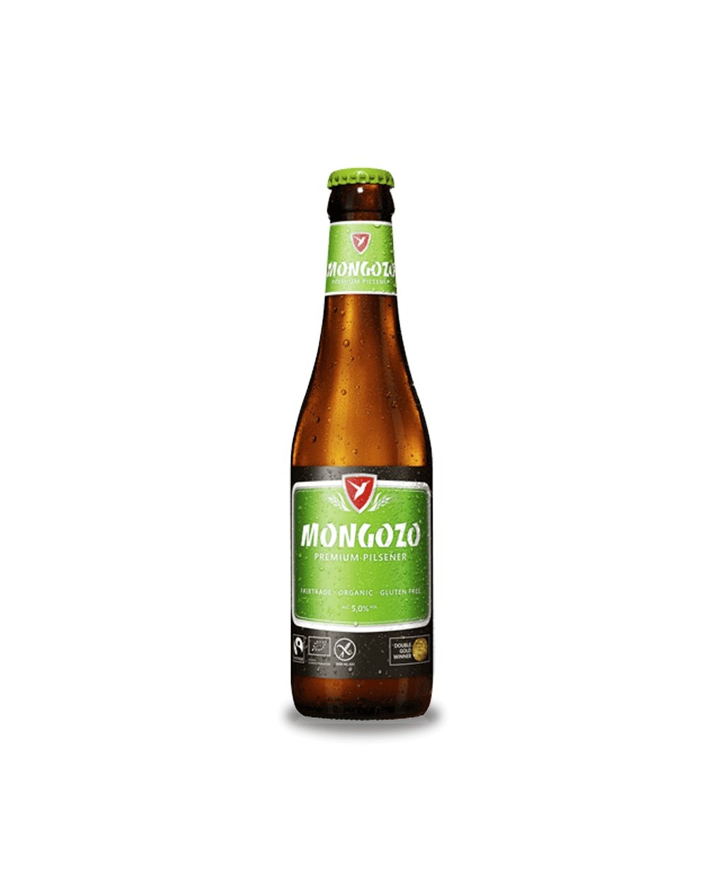 Mongozo Premium Pilsener 33 cl. Cerveza rubia belga de tipo Pilsner con aroma a malta y lúpulo y sabor agradable, refrescante y