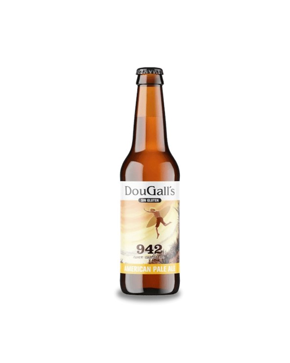 Dougalls 942 33 cl. Cerveza rubia artesana de estilo American Pale Ale. Con un bonito color dorado con reflejos anaranjados, ar