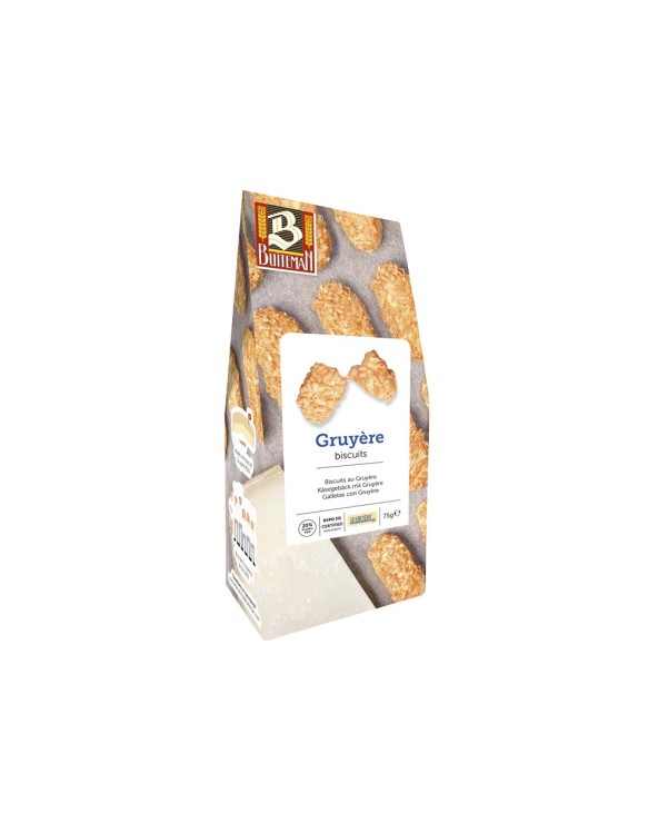 Mini galletas saladas Buiteman con queso Gruyere. 75g - 8 Uds