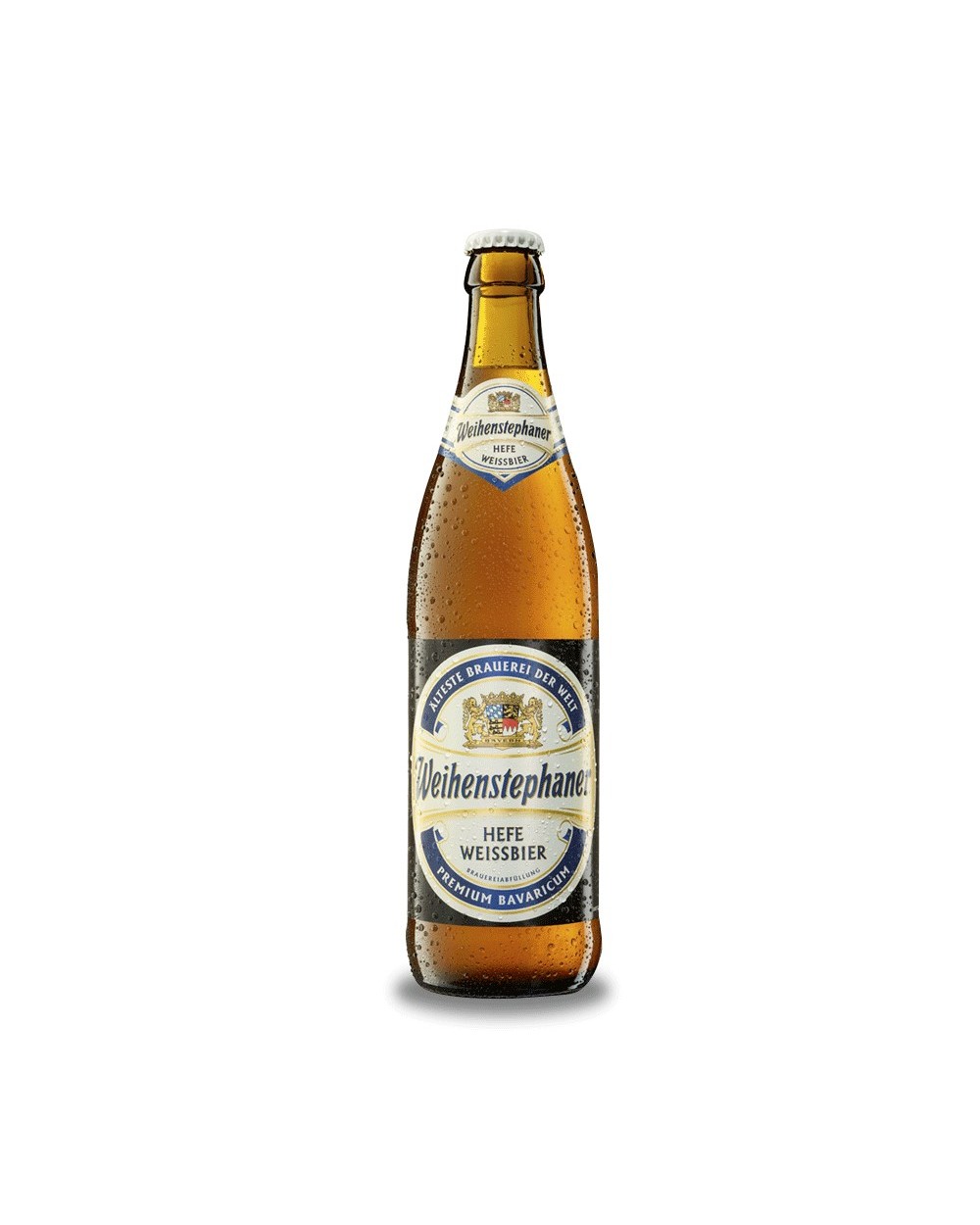 Weihenstephaner Hefeweissbier 50 cl. Cerveza de trigo con matices afrutados de plátano y clavo que se entremezclan con sabores 