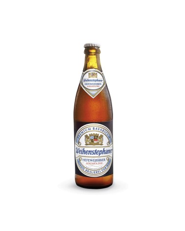 Weihenstephaner Hefeweissbier sin alcohol 50cl. Cerveza de trigo sin alcohol con matices de la miel y una agradable nota de lev